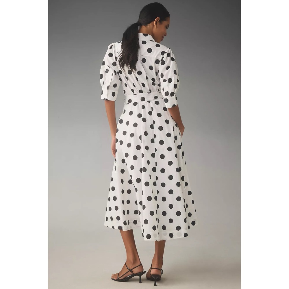 Anthropologie Essentiel Antwerp Fingy Puff-Sleeve Midi Dress - Picture 4 of 9